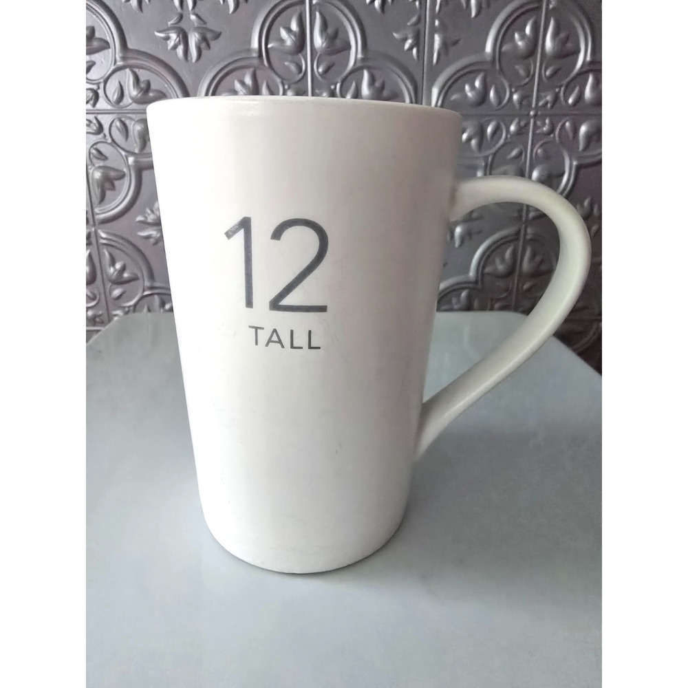 Starbucks 12 Tall White Matte Finish Tea Coffee Mug 12 oz 2011